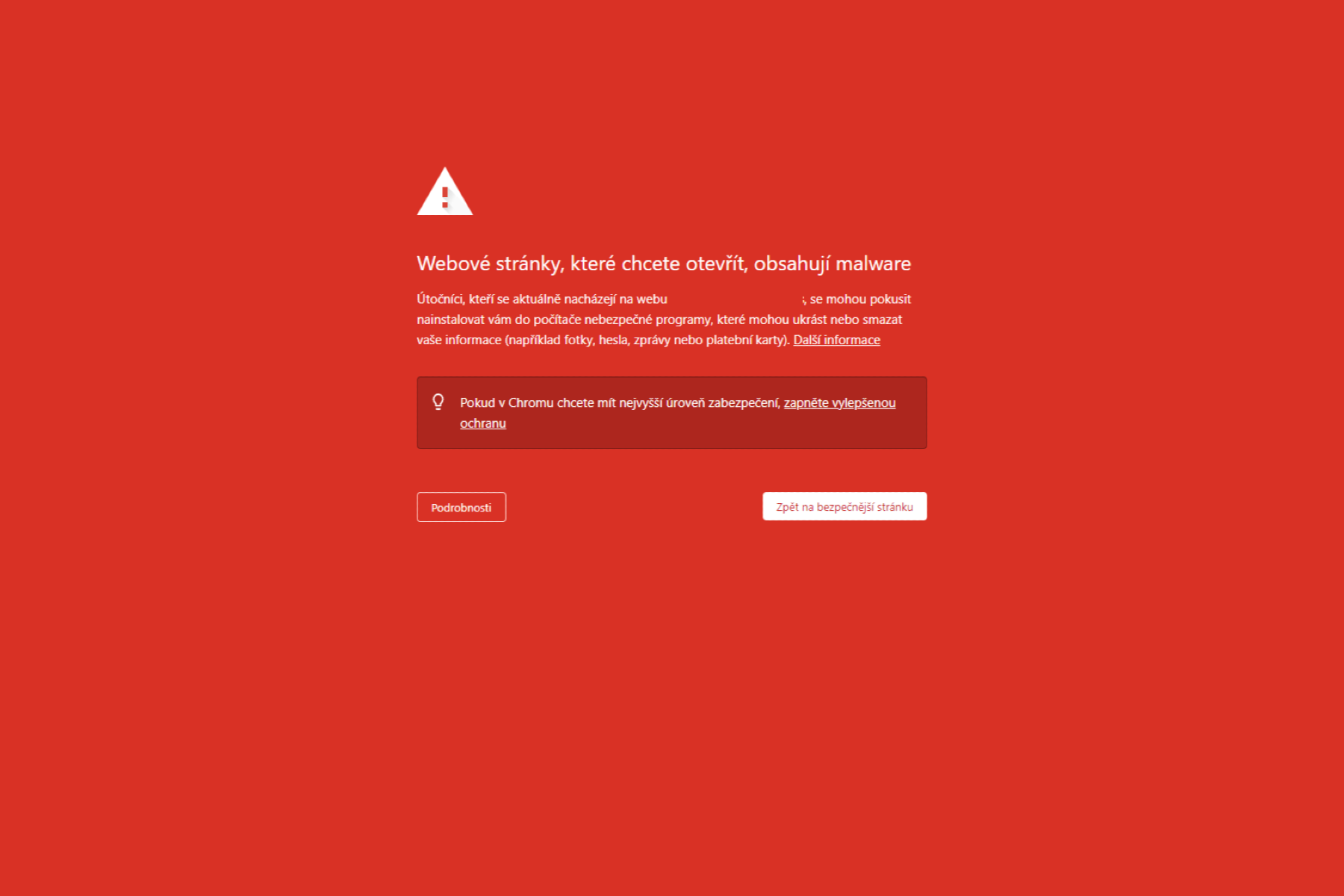 Web označený Googlem jako nebezpečný